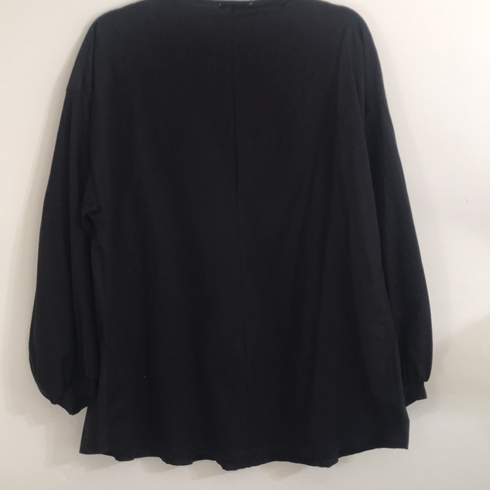 Zara Trafaluc Tunic BoHo hobo Peasant size S Black long sleeve NWT - Picture 3 of 3